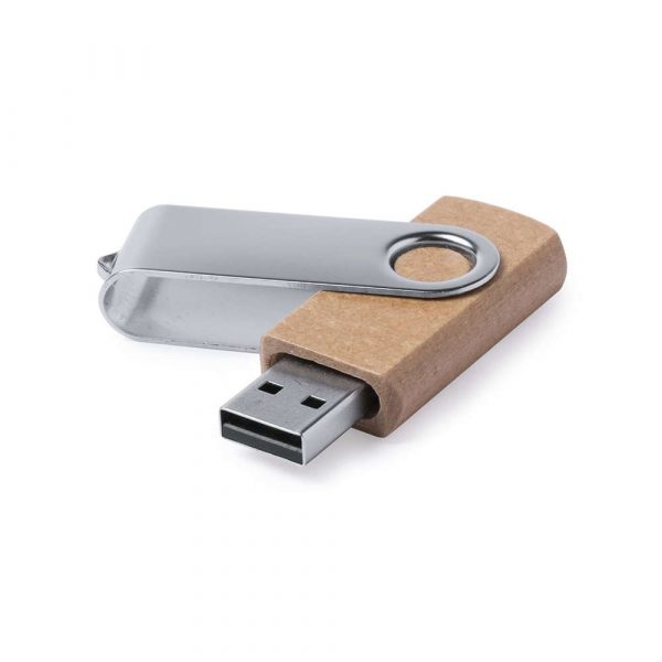 Clé USB en carton recyclé personnalisée avec clip en métal