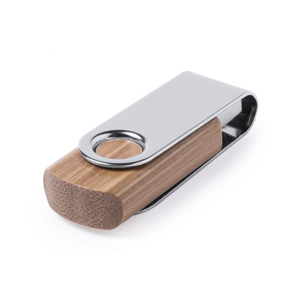 Clé USB en bambou personnalisée avec cache métal - 16 Go