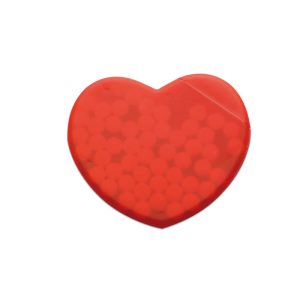 Distributeur forme coeur de bonbons menthe personnalisé