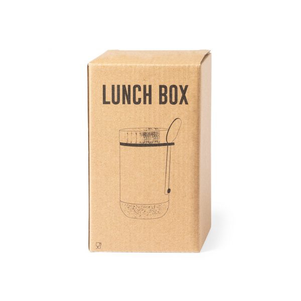 Lunchbox rounde personnalisable en acier inox avec cuillère - 600 ml