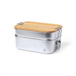 Lunchbox 2 compartiments en acier inox personnalisée - 940 ml