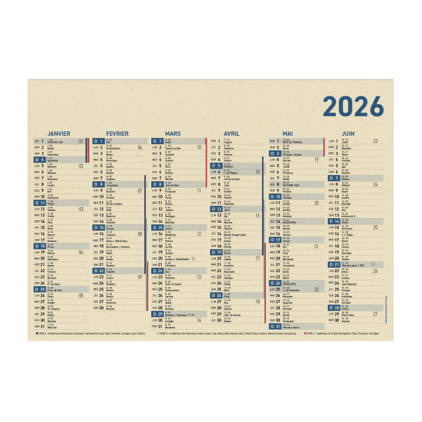 Calendrier Made in France personnalisé en canne à sucre