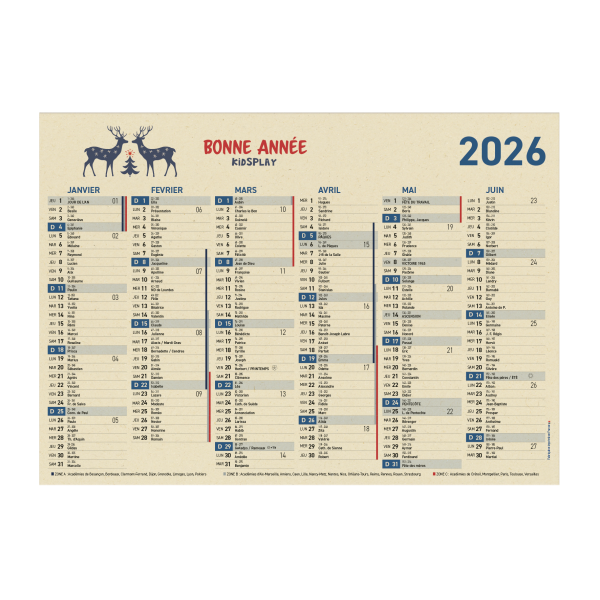 Calendrier Made in France personnalisé en canne à sucre