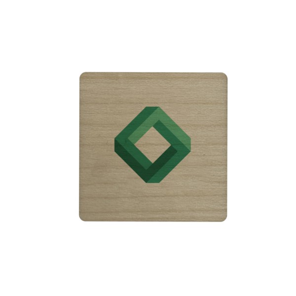Badge en bois aimanté à personnaliser avec un logo