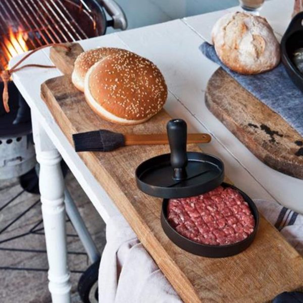 Presse à burger pour barbecue avec un logo