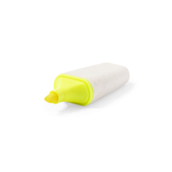 Surligneur fluorescent jaune en paille de blé personnalisablé