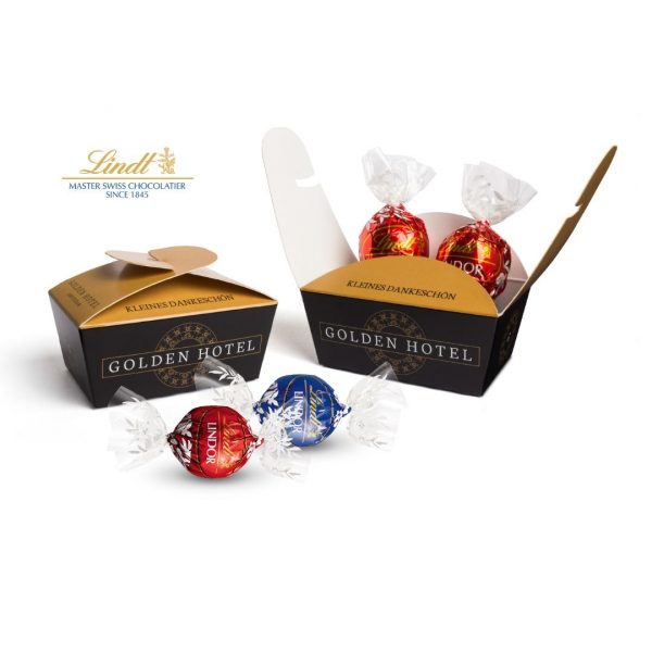 Truffes au chocolat Lindt dans un ballotin personnalisable