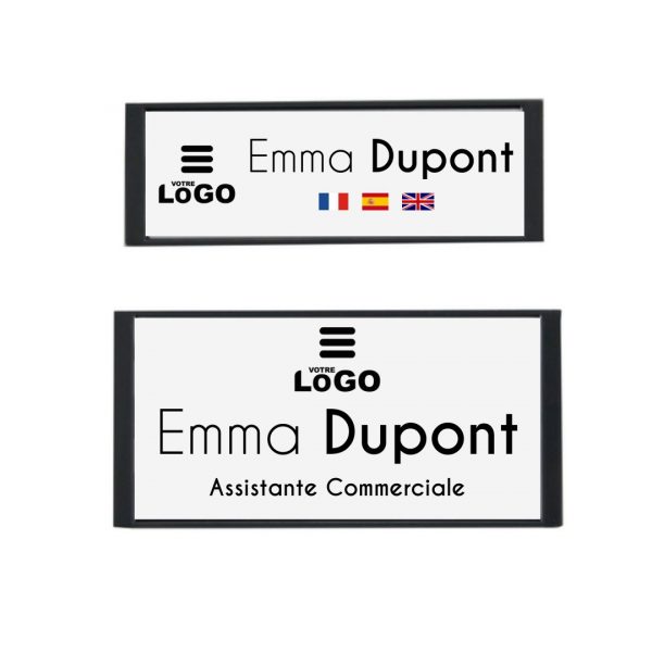 Badge personnalisable nominatif avec attache magnétique