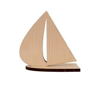 Trophée personnalisé bateau en bois – 10cm