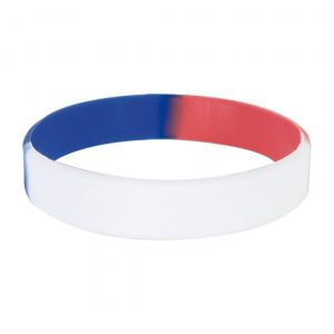 Bracelet publicitaire bleu blanc rouge pour supporters