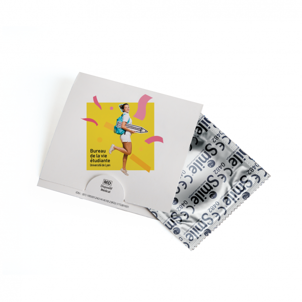 Préservatif personnalisé avec pochette en carton