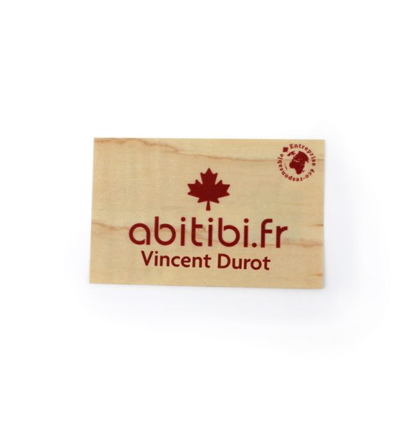 Porte badge en bois publicitaire