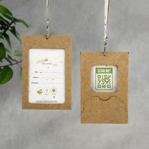 Porte badge avec papier ensemencé
