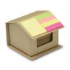 Distributeur de notes personnalisé en carton recyclé en forme de maison.