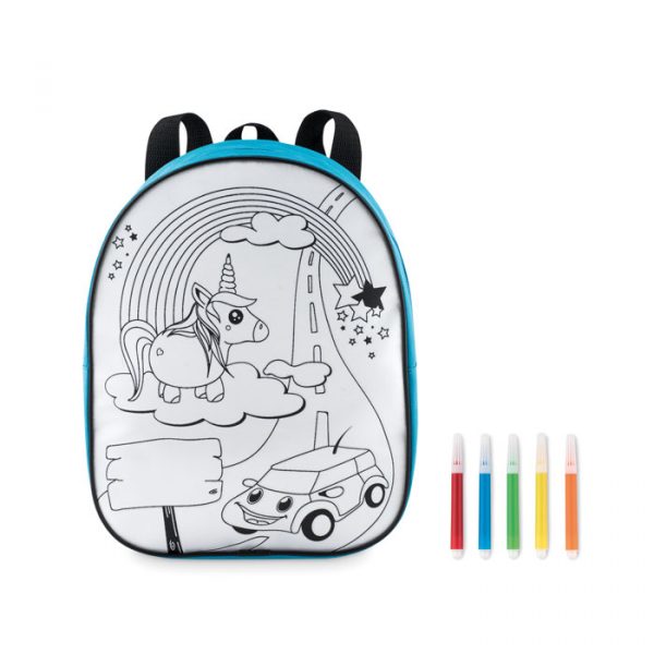 Sac à dos personnalisé en à colorier pour enfant