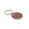 Porte-clés rond avec incrustation cuir