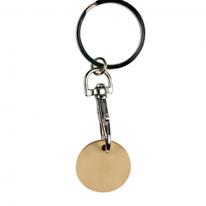 Porte clés avec jeton de caddie en bois personnalisable - Made in France
