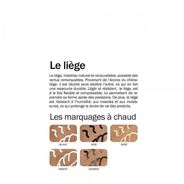 Etiquette bagage personnalisable en liège - Fabriqué en Europe