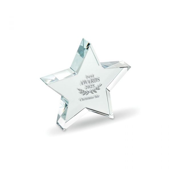 Trophée personnalisée en verre en forme d'étoile