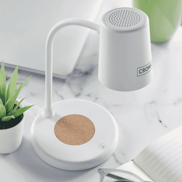 Lampe de bureau personnalisée avec chargeur et enceinte – 15W