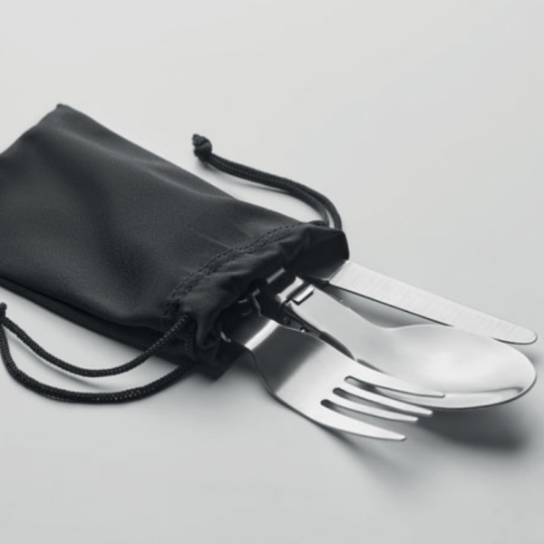 Ensemble de couverts réutilisables en acier inoxydable