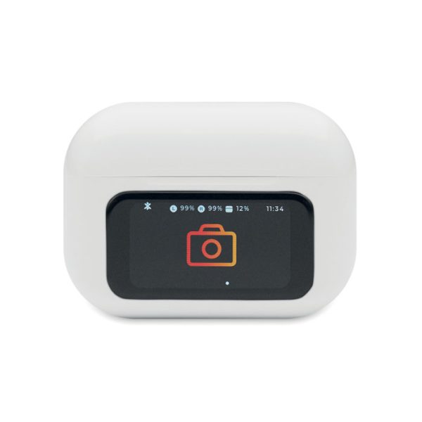 Ecouteurs sans fil publicitaire écran tactile