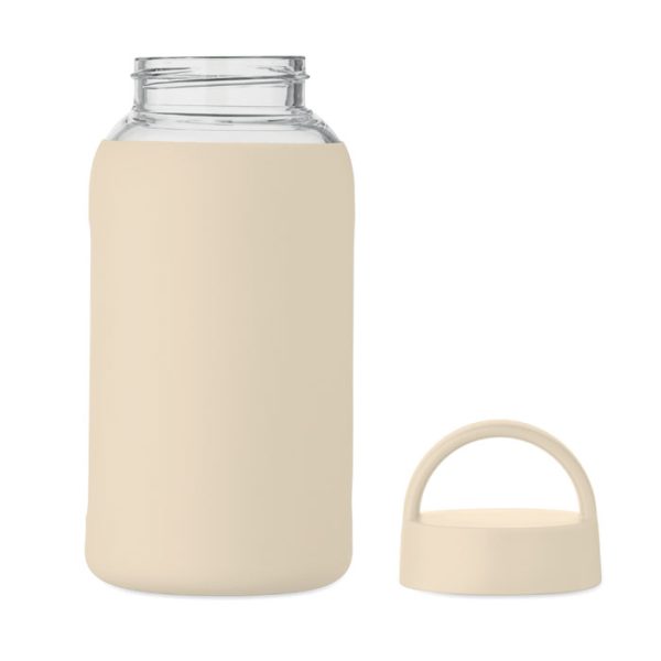 Bourde en verre personnalisée avec pochette en silicone - 600 ml