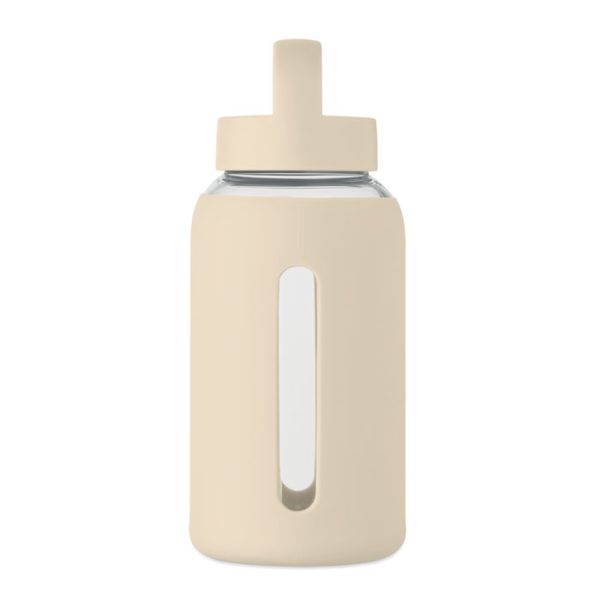 Bourde en verre personnalisée avec pochette en silicone - 600 ml