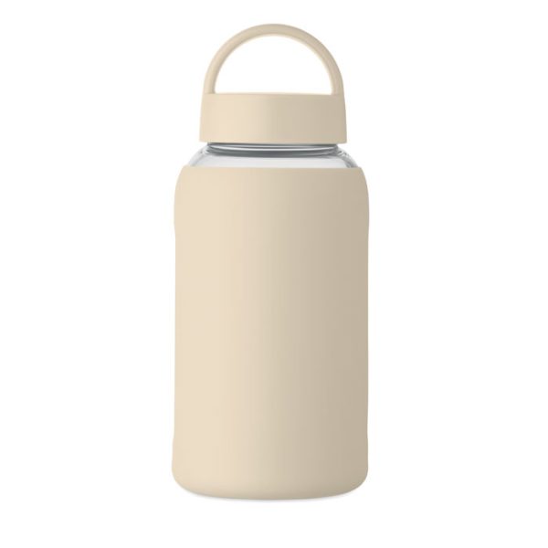 Bourde en verre personnalisée avec pochette en silicone - 600 ml