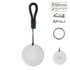 Porte-clés MILI Lifemate Life Tag Duo. Dispositif de localisation intelligent compatible Apple Find My / Google Find Hub, livré avec dragonne et anneau supplémentaire. Indice d’étanchéité IP65.