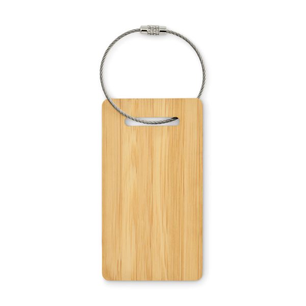 Etiquette bagage en bambou personnalisable