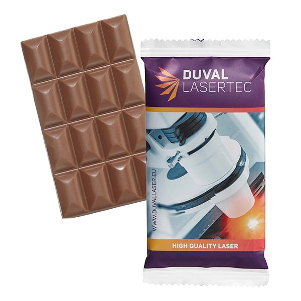 Petite tablette de chocolat personnalisable FairTrade - 40 gr