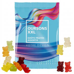 Bonbons publicitaire oursons aux fruits - 100 gr