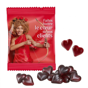 Bonbons personnalisés cœurs au jus de cassis