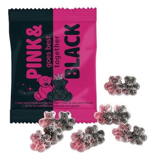 Oursons de l'amitié personnalisable réglisse et framboise - 20 gr