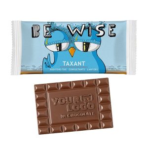 Tablette chocolat publicitaire 35% avec logo moulé - 40 gr