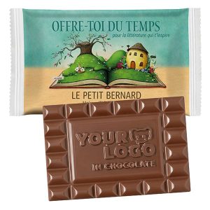 Tablette chocolat publicitaire 35% avec logo moulé - 60 gr