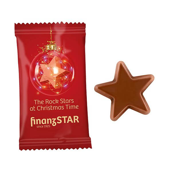 Étoile au Chocolat FairTrade personnalisée - 7 gr