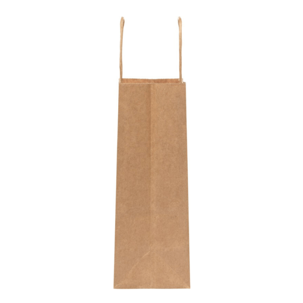 Sac en papier Kraft personnalisé 80 g/m² avec poignées torsadées - 18 x 8 x 21 cm