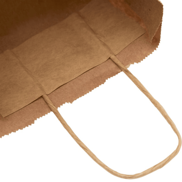 Sac en papier Kraft personnalisé 80 g/m² avec poignées torsadées - 18 x 8 x 21 cm
