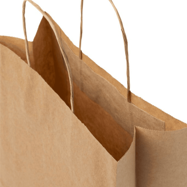 Sac en papier Kraft personnalisé 80 g/m² avec poignées torsadées - 25 x 11 x 32 cm