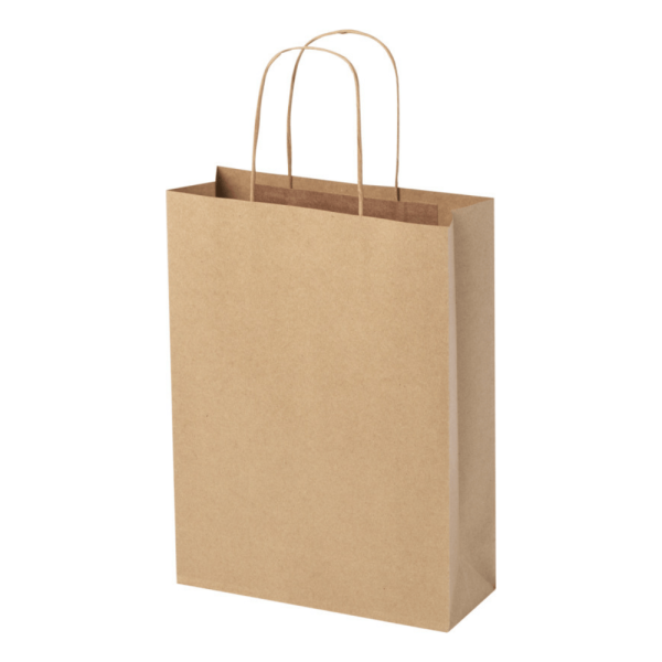 Sac en papier Kraft personnalisé avec logo 120 g/m2 - 24 x 9 x 32 cm