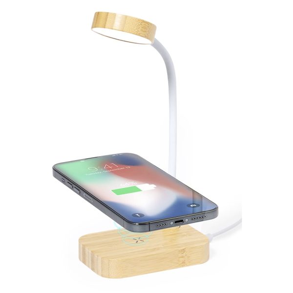 Lampe chargeur en bambou personnalisable - 15 W