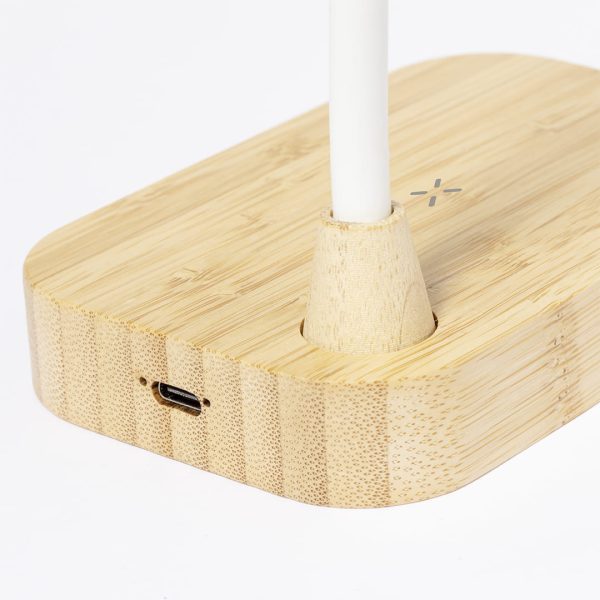 Lampe chargeur en bambou personnalisable - 15 W