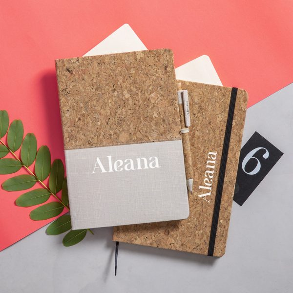 Carnet A5 personnalisable en liège et coton