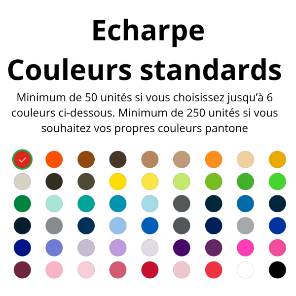 Choix des couleurs pour l'écharpe