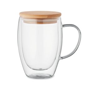 Mug en verre borosilicate double paroi personnalisable - 350 ml