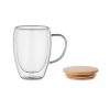 Mug en verre borosilicate double paroi personnalisable - 350 ml