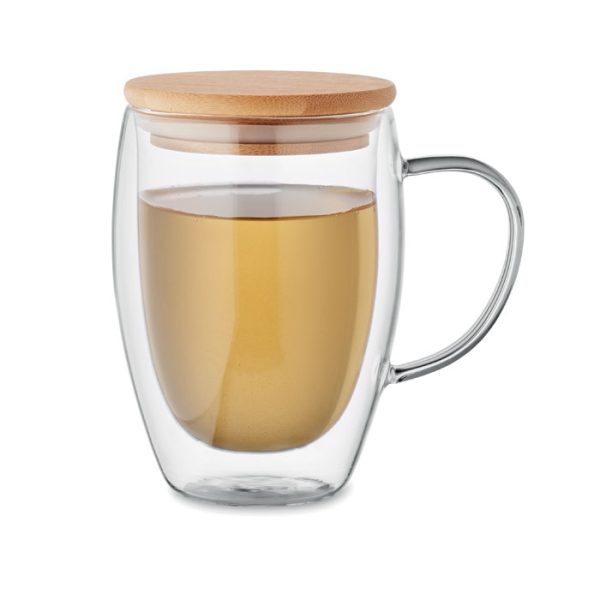 Mug en verre borosilicate double paroi personnalisable - 350 ml