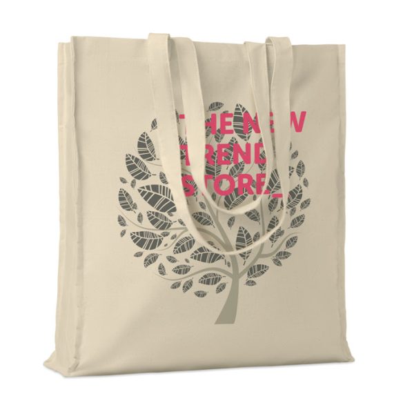 Tote bag personnalisé en coton avec soufflet 140 gr/m²